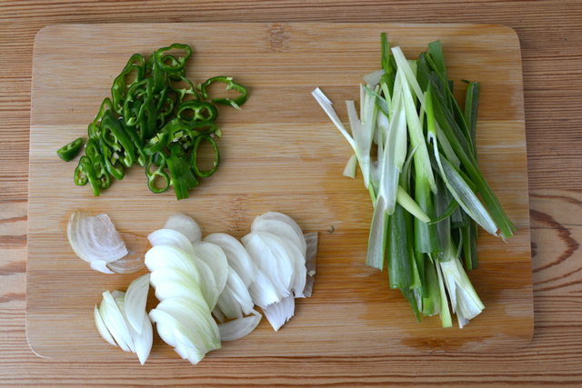 Haemul Pajeon sliced ingredients