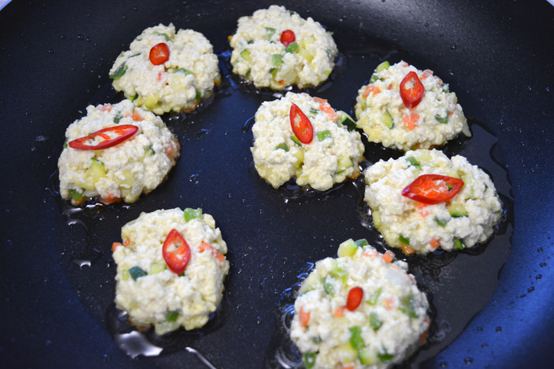 tofu pancake frying