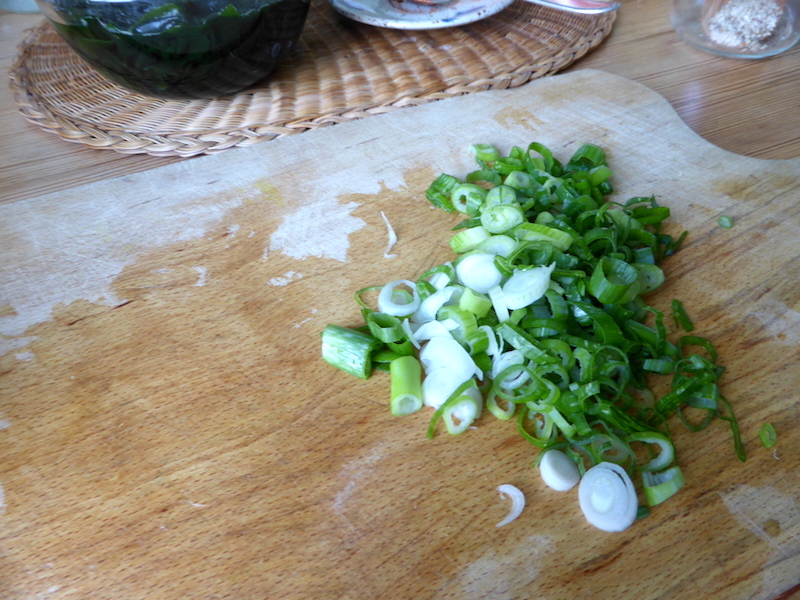 green onion slice